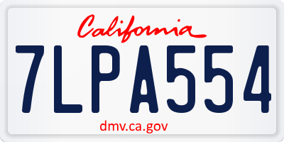 CA license plate 7LPA554