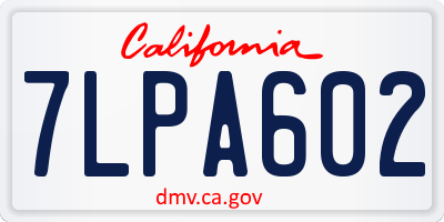 CA license plate 7LPA602