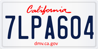 CA license plate 7LPA604