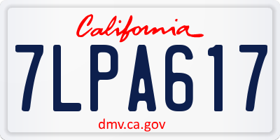 CA license plate 7LPA617
