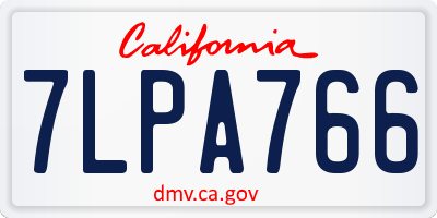 CA license plate 7LPA766