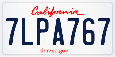CA license plate 7LPA767