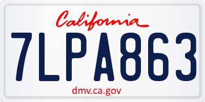 CA license plate 7LPA863
