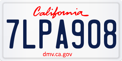 CA license plate 7LPA908