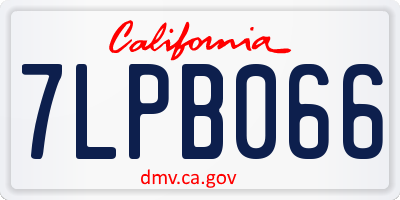 CA license plate 7LPB066
