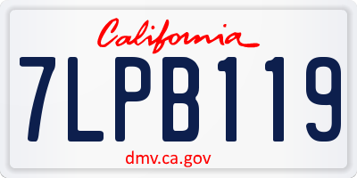 CA license plate 7LPB119