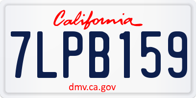 CA license plate 7LPB159