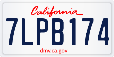 CA license plate 7LPB174