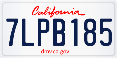 CA license plate 7LPB185