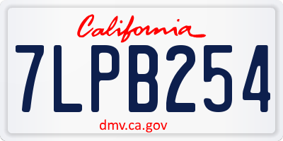 CA license plate 7LPB254