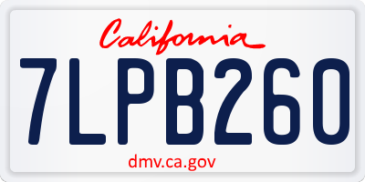 CA license plate 7LPB260