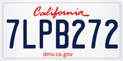 CA license plate 7LPB272