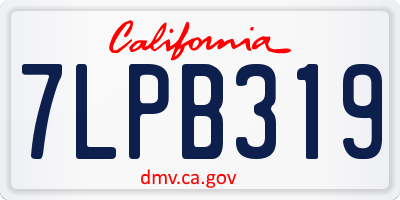 CA license plate 7LPB319