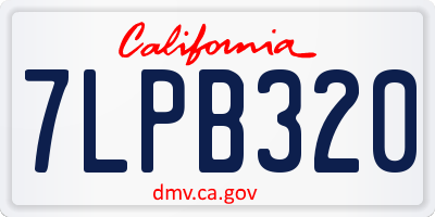 CA license plate 7LPB320