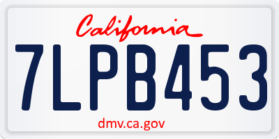 CA license plate 7LPB453