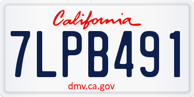 CA license plate 7LPB491