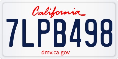 CA license plate 7LPB498