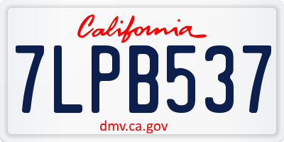 CA license plate 7LPB537