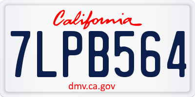 CA license plate 7LPB564