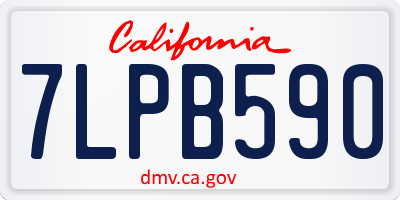 CA license plate 7LPB590