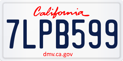 CA license plate 7LPB599