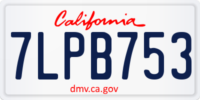 CA license plate 7LPB753