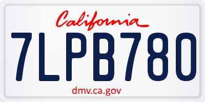 CA license plate 7LPB780