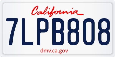 CA license plate 7LPB808