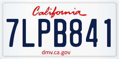 CA license plate 7LPB841