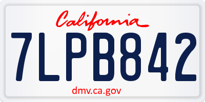 CA license plate 7LPB842