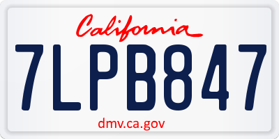 CA license plate 7LPB847