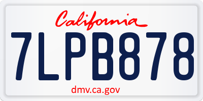 CA license plate 7LPB878