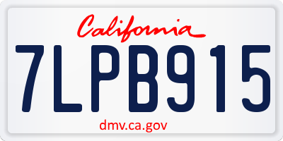 CA license plate 7LPB915
