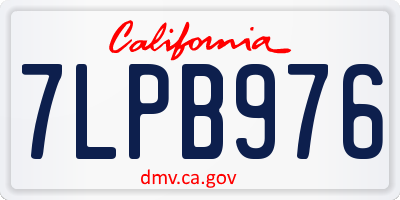 CA license plate 7LPB976