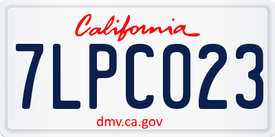 CA license plate 7LPC023