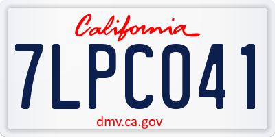 CA license plate 7LPC041