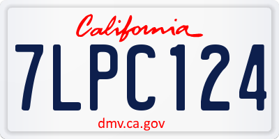 CA license plate 7LPC124