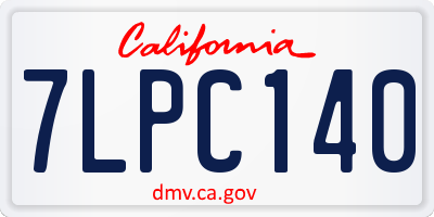 CA license plate 7LPC140