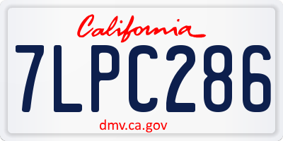 CA license plate 7LPC286
