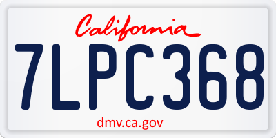 CA license plate 7LPC368