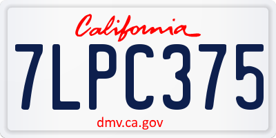 CA license plate 7LPC375