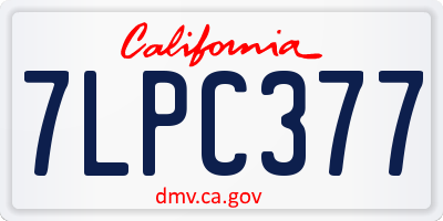 CA license plate 7LPC377