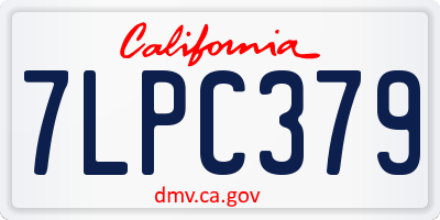 CA license plate 7LPC379