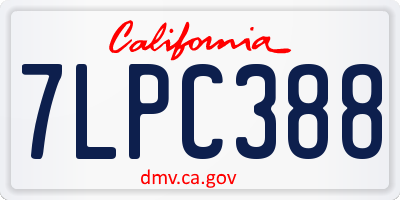 CA license plate 7LPC388