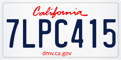 CA license plate 7LPC415