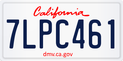 CA license plate 7LPC461
