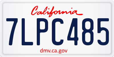 CA license plate 7LPC485