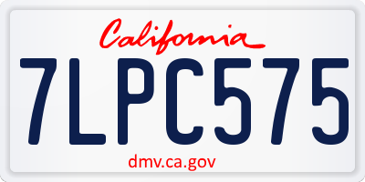 CA license plate 7LPC575