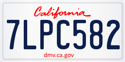CA license plate 7LPC582