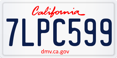 CA license plate 7LPC599